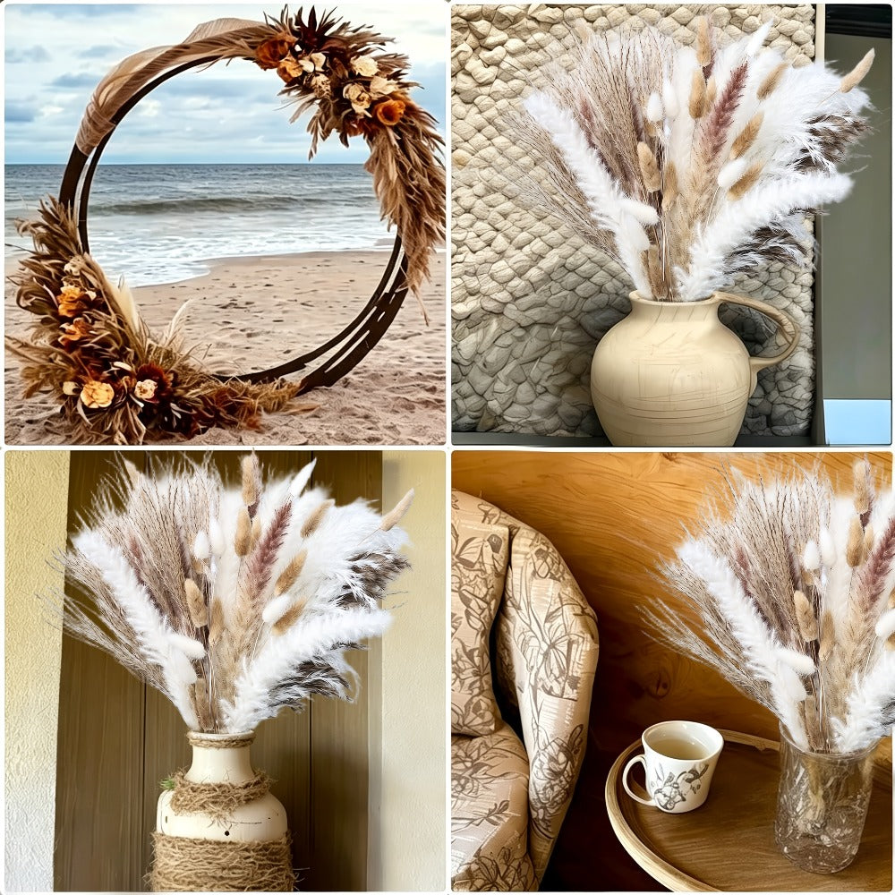 Dried Pampas Grass Decor Bouquet ¨C Natural Fluffy Pampas Stems for Boho Wedding Centerpiece, Living Room Vase Filler, Nursery & Home Decor, Aesthetic Dried Flowers Arrangement, 110 or 300 Pcs