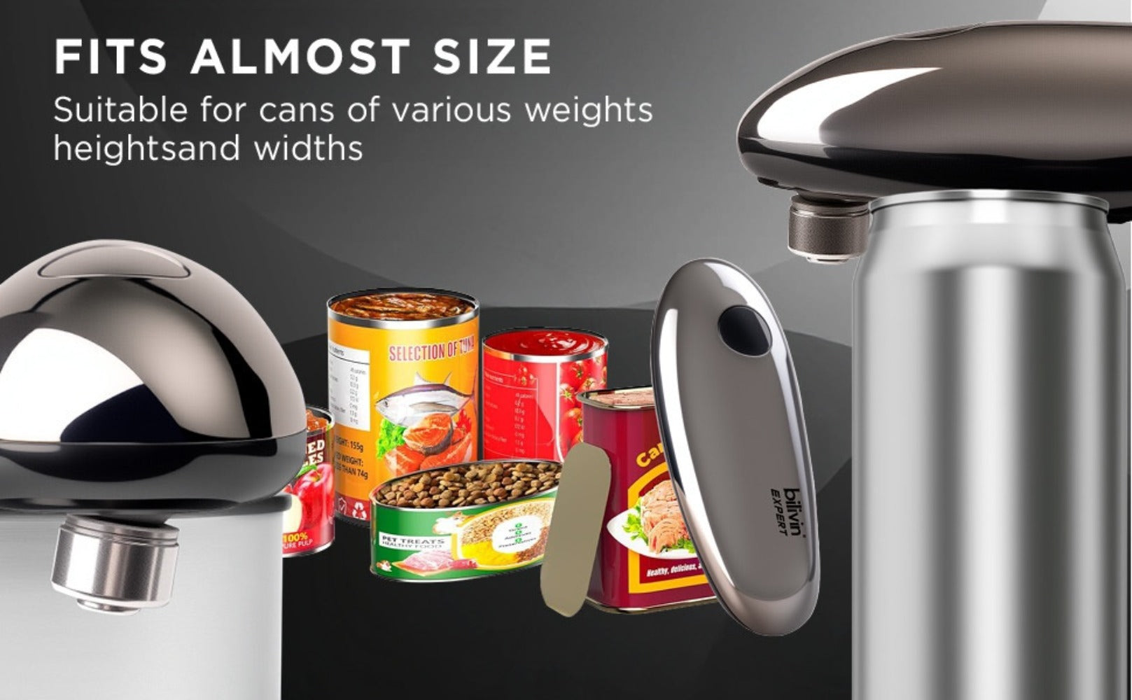 Electric Can Opener One Touch ¨C Automatic 360¡ã Rotation for All Can Sizes, Smooth Safe Edge, Battery Operated, Ideal for Seniors & Arthritic Hands, Kitchen Gadget