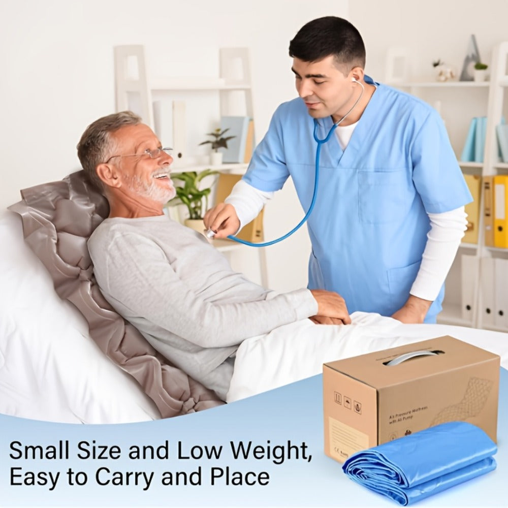 Alternating Pressure Mattress Pad Anti-Bedsore 130 Air Bladders Whisper-Quiet Pump 35x80x3 Inch Pressure Relief for Bedridden Patients Home Hospital Care