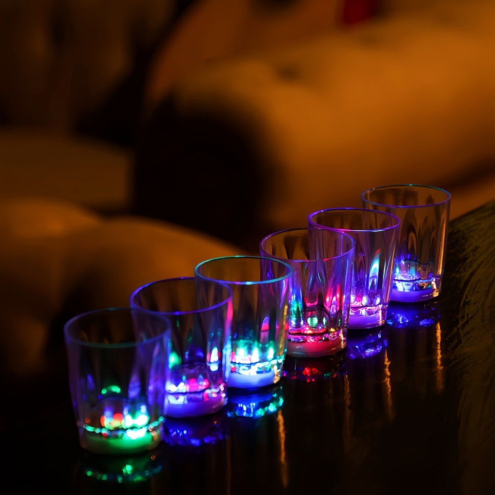 LED Light-Up Party Wine Glasses Set ¨C 12 or 15pcs Glowing Plastic Cups with Colorful LED Lights for Birthday, Bar, Wedding, Holiday & Sports Events