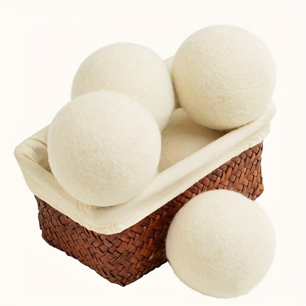 Wool Dryer Balls XL 6 Pack ¨C 100% Natural Wool Fabric Softener, Reusable Dryer Balls Reduce Drying Time & Wrinkles, Chemical-Free Laundry Balls Safe for Baby Clothes & Sensitive Skin