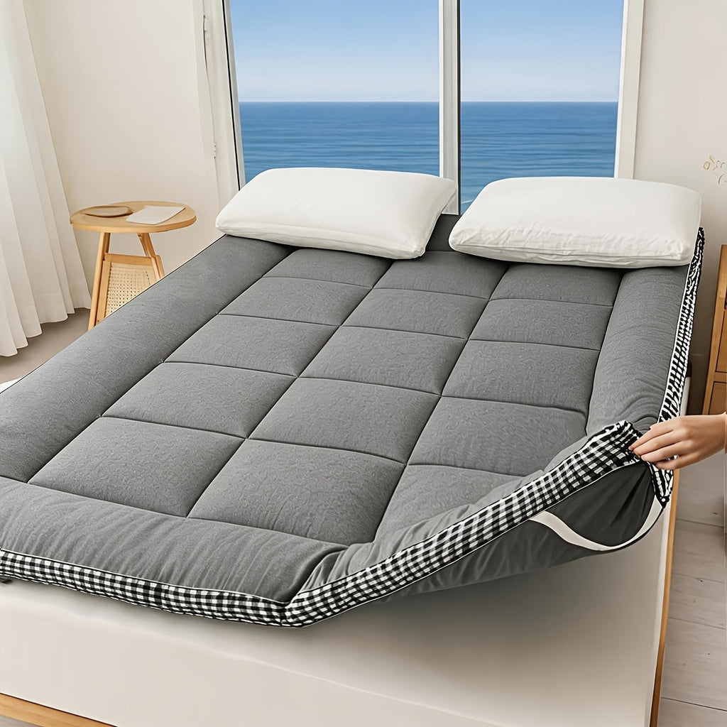 Quilted Mattress Topper Fluffy Flannel Bubble ¨C Breathable Fiber Fill Foldable Sleeping Pad 2.36¨C3.15¡± Thick for Twin Full Queen King Bed