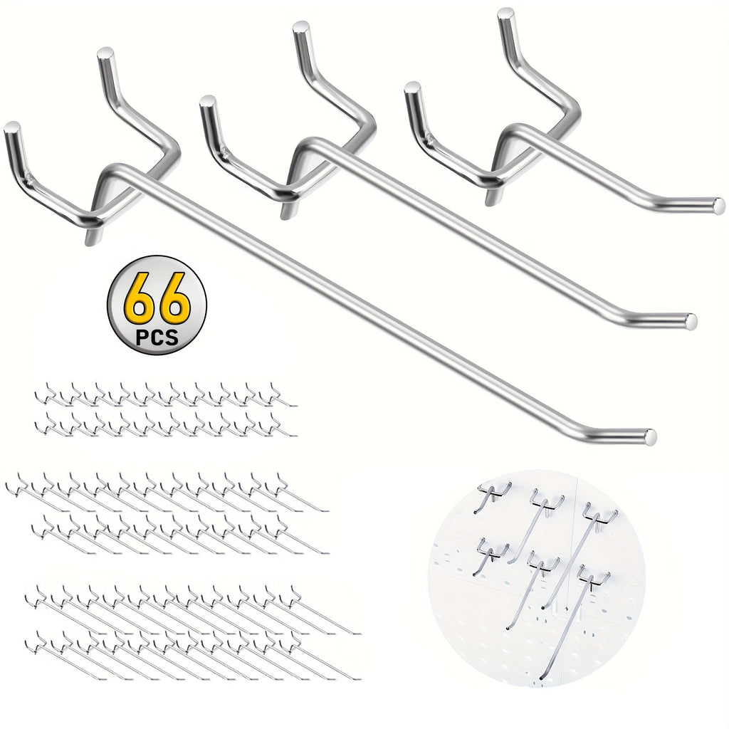 Black Metal Pegboard Wall Organizer Set with Hooks 66/100pcs, 12x24 Inch Heavy Duty Wall Mounted Pegboard Kit for Garage Workshop Tool Storage, Includes Paper Towel Holder & Workbench Accessories