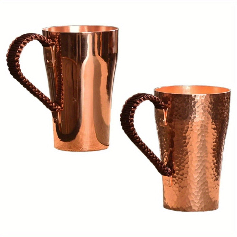 Handcrafted Copper Mug with Hammer Pattern ¨C Pure Copper Coffee Mug, Tea Cup & Water Vessel ¨C Artisan Copper Drinking Cup for Moscow Mule, Milk, Hot & Cold Beverages ¨C Unique Kitchen Gift