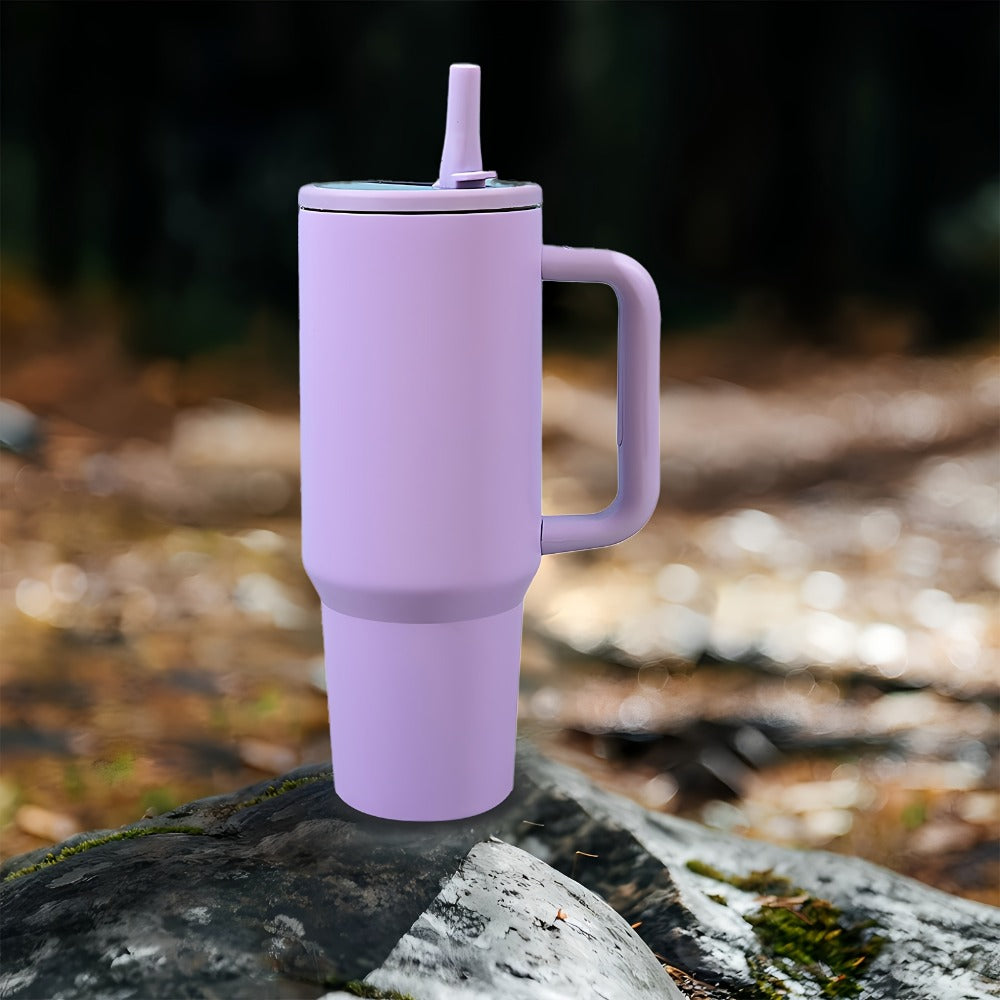 Stainless Steel Insulated Tumbler 40oz with Lid and Foldable Straw - Double Wall Vacuum Keeps Hot 12H Cold 24H, Travel Coffee Cup for Home Office Car and Outdoor, Available in 6 Colors, Great Gift for Men and Women