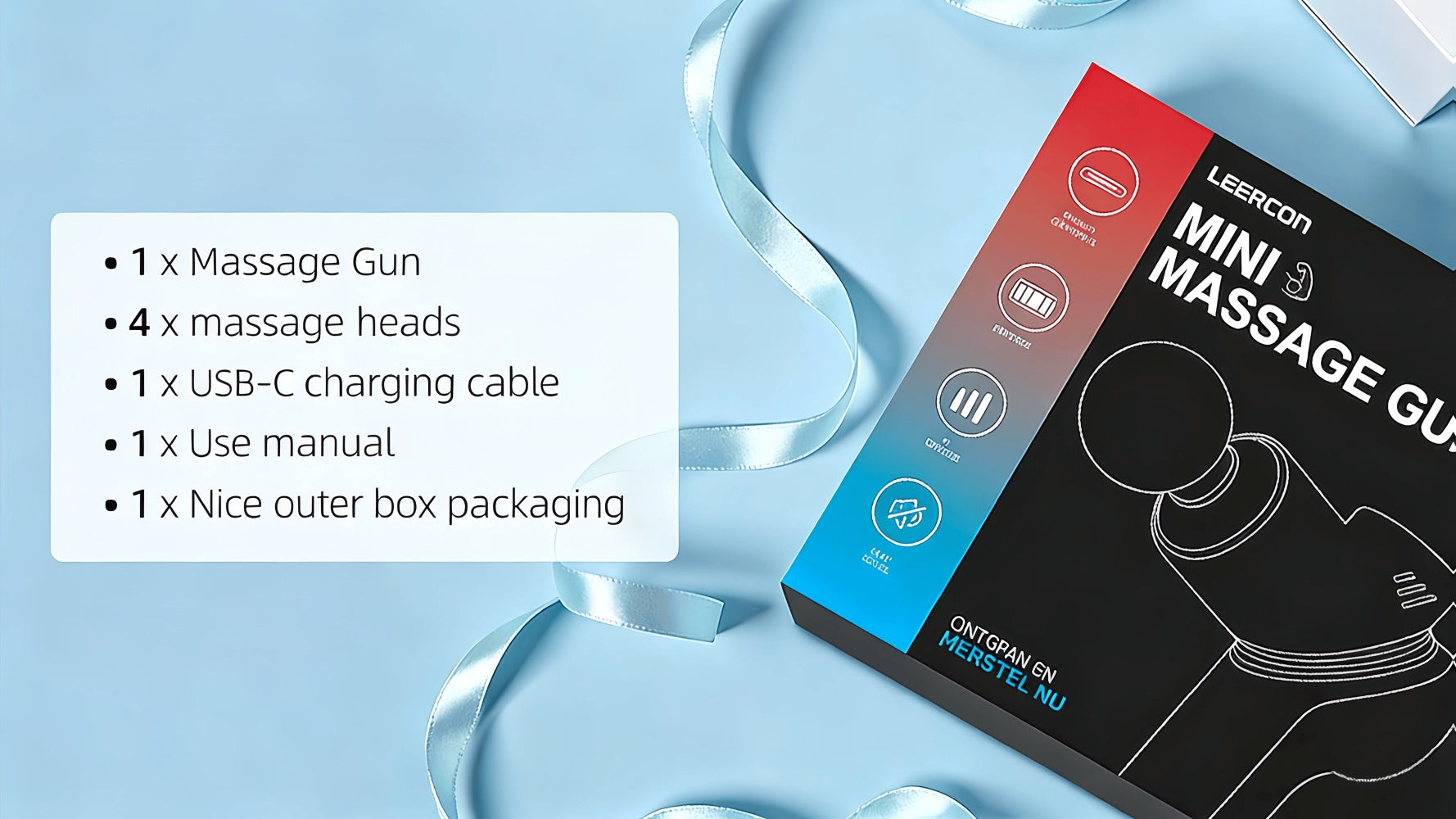 Massage Gun Deep Tissue Percussion Massager ¨C Portable Handheld Electric Body Massager with 4/8 Heads & 6 Speed Settings for Muscle Relaxation & Post-Workout Recovery