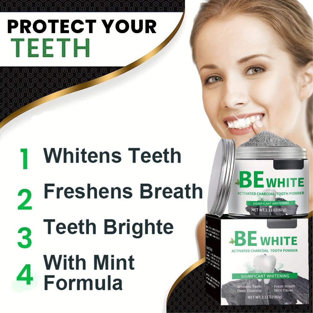 Bamboo Charcoal Tooth Powder 30g Whitening Teeth Powder with Mint Extract Stain Removal Fresh Breath Deep Cleansing Natural Activated Charcoal Toothpowder for Whiter Teeth Daily Oral Care