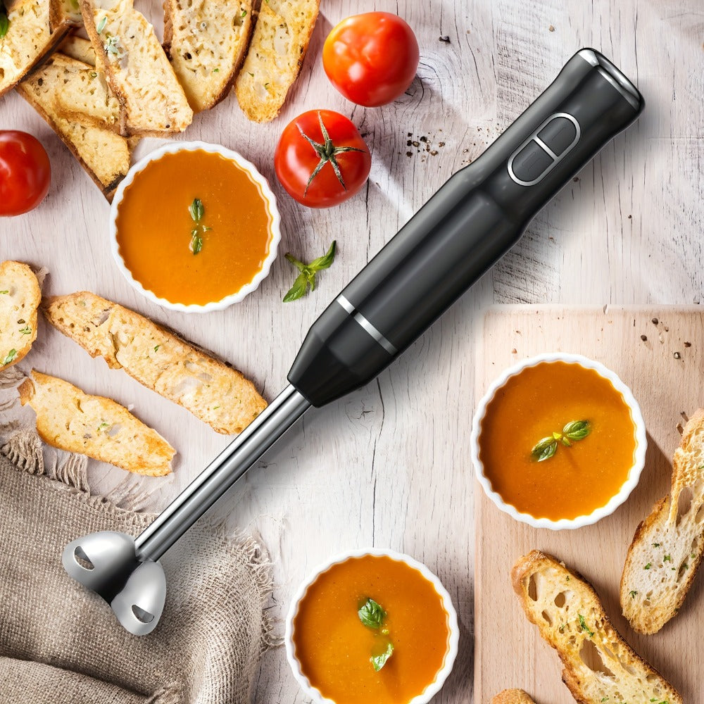 Immersion Blender 400W Handheld Stick Mixer with 2 Speeds & Turbo Mode 304 Stainless Steel Blades ¨C Corded Hand Blender with Detachable Base for Soup Smoothie Puree Baby Food