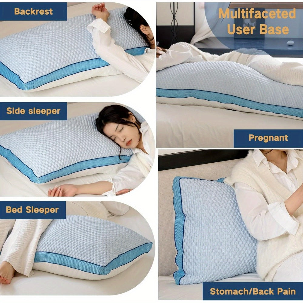 Body Pillow for Adults Full Body Support - Memory Foam Shredded Fill, Washable Pillowcase, 20x54 Inch, White & Grey