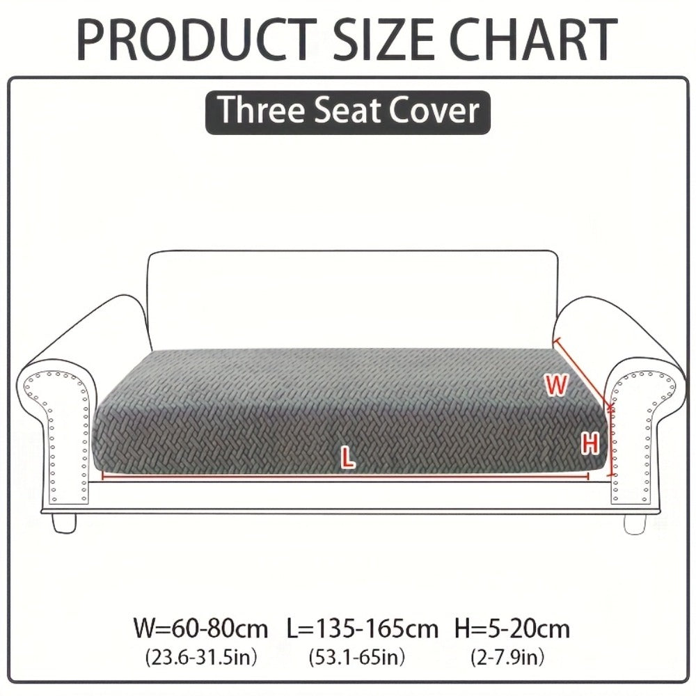 Jacquard Stretch Sofa Cover Non-Slip | Elastic Wear-Resistant Couch Slipcover, Polyester Jacquard Fabric, 1 to 4 Seat Sectional L-Shape, Armrest Backrest, Machine Washable