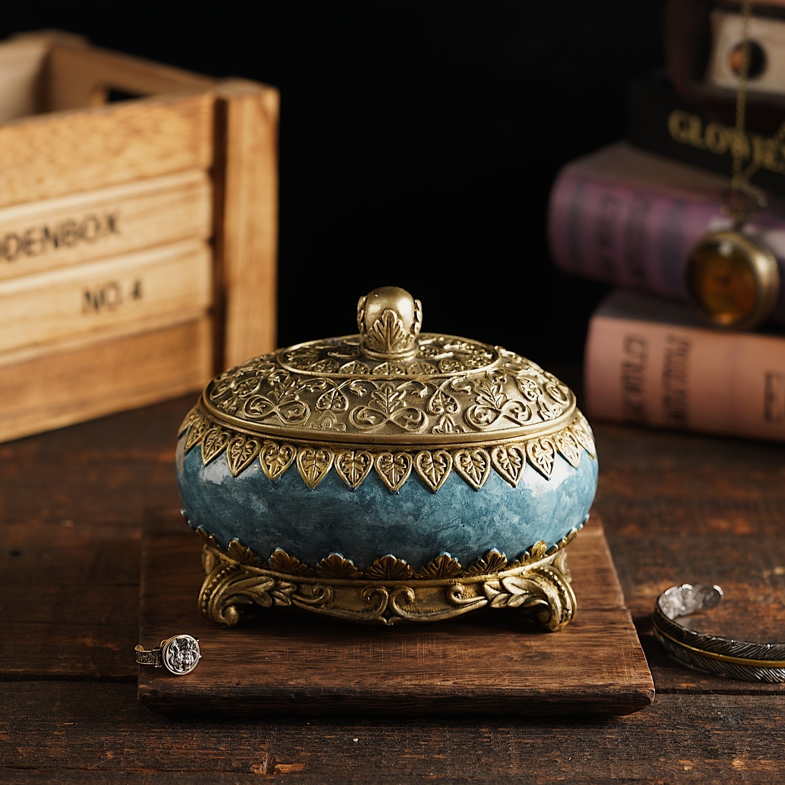 Jewelry Organizer Box with Lid - Necklace Earring Bracelet Ring Storage Case, Elegant Home Decor Gift