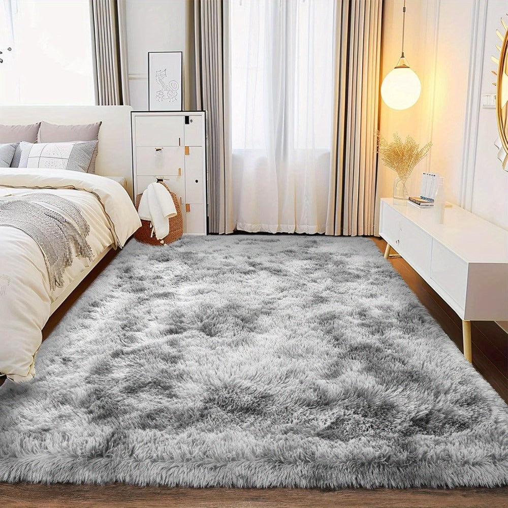 Fluffy Area Rug 6x9 - Super Soft Plush Shag Rug for Living Room & Bedroom, Non-Slip Machine Washable Floor Rug | Tie Dye Modern Home Decor Carpet, Large Fuzzy Rug for Room Decor
