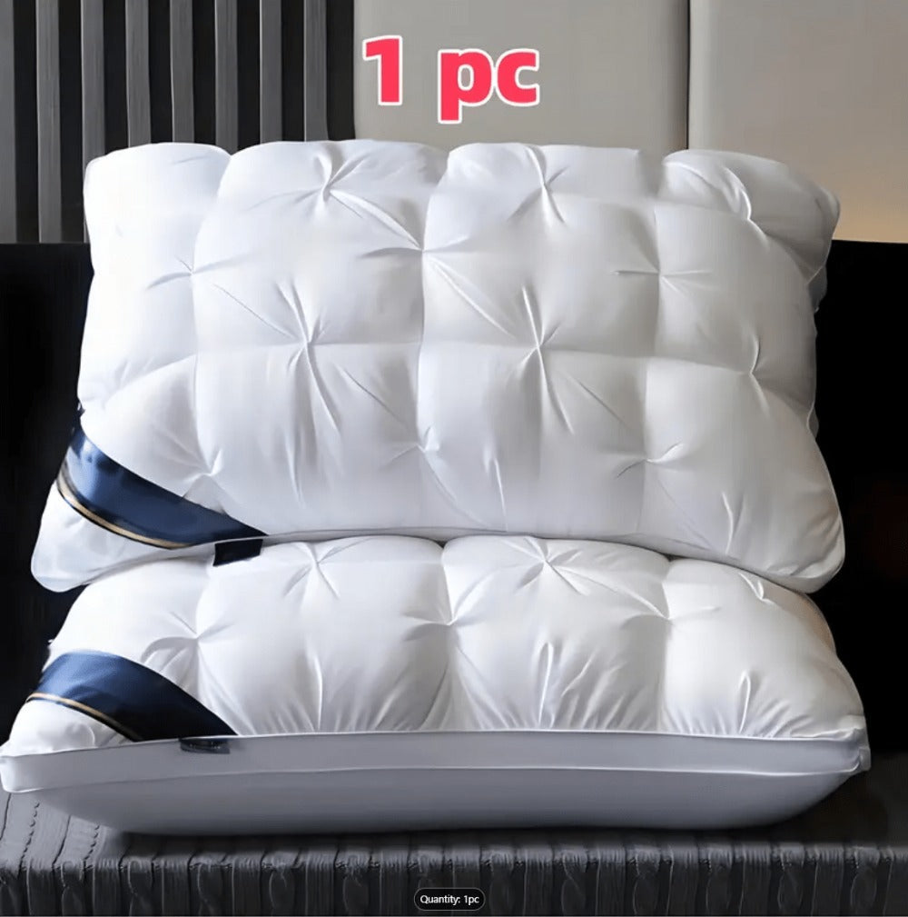 Hotel Quality Pillow Soft Polyester Fiber Deep Sleep Neck Support - No Collapse All Season Machine Washable Satin Cover Zipper Closure White Grey 1pk 4pk Bed Pillow for Home Hotel Bedroom