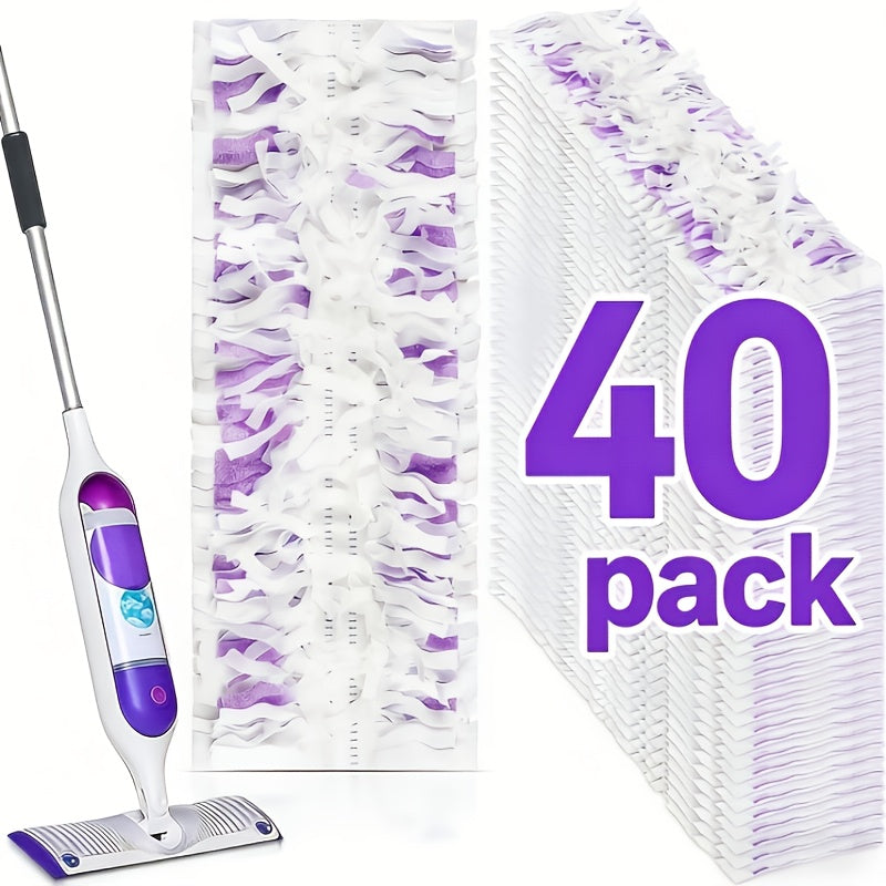 Disposable Mop Pads Replacement 40pcs for Swiffer Power Mop, Multi-Surface Floor Cleaning Refill Pads, Thickened Super Absorbent Wet Mop Pad Refills