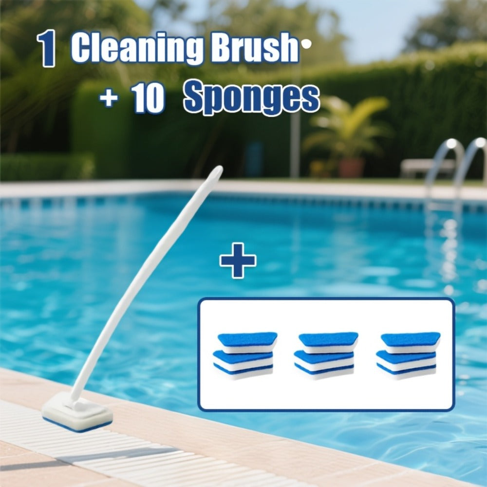 Shower Cleaning Brush Set Replaceable Heads ¨C Bathtub Scrubber, Wall Tile Brush, Window Glass Cleaner & Floor Brush, Detachable Extendable Handle Bathroom Deep Cleaning Kit (7/11/16 PCS)