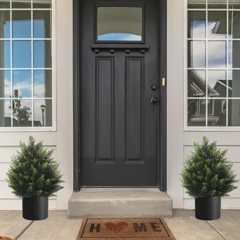 Artificial Cedar Topiary Tree UV Resistant ¨C Potted Fake Cypress Tree for Front Porch, Entryway & Living Room ¨C Evergreen Faux Cedar Plant for Indoor Outdoor Home Decor, Yard & Garden ¨C 2FT 3FT 1 or 2 Pack