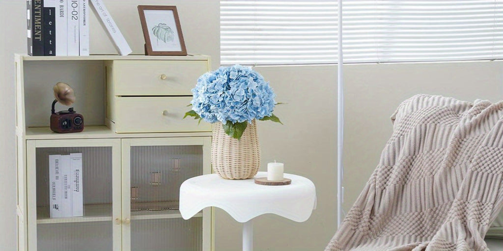 Real Touch Hydrangea Artificial Flowers 4/8pcs 21 Inch Full Latex Faux Hydrangea Stems for Wedding Table Centerpiece, Party Floral Arrangements, Home Vase Decor