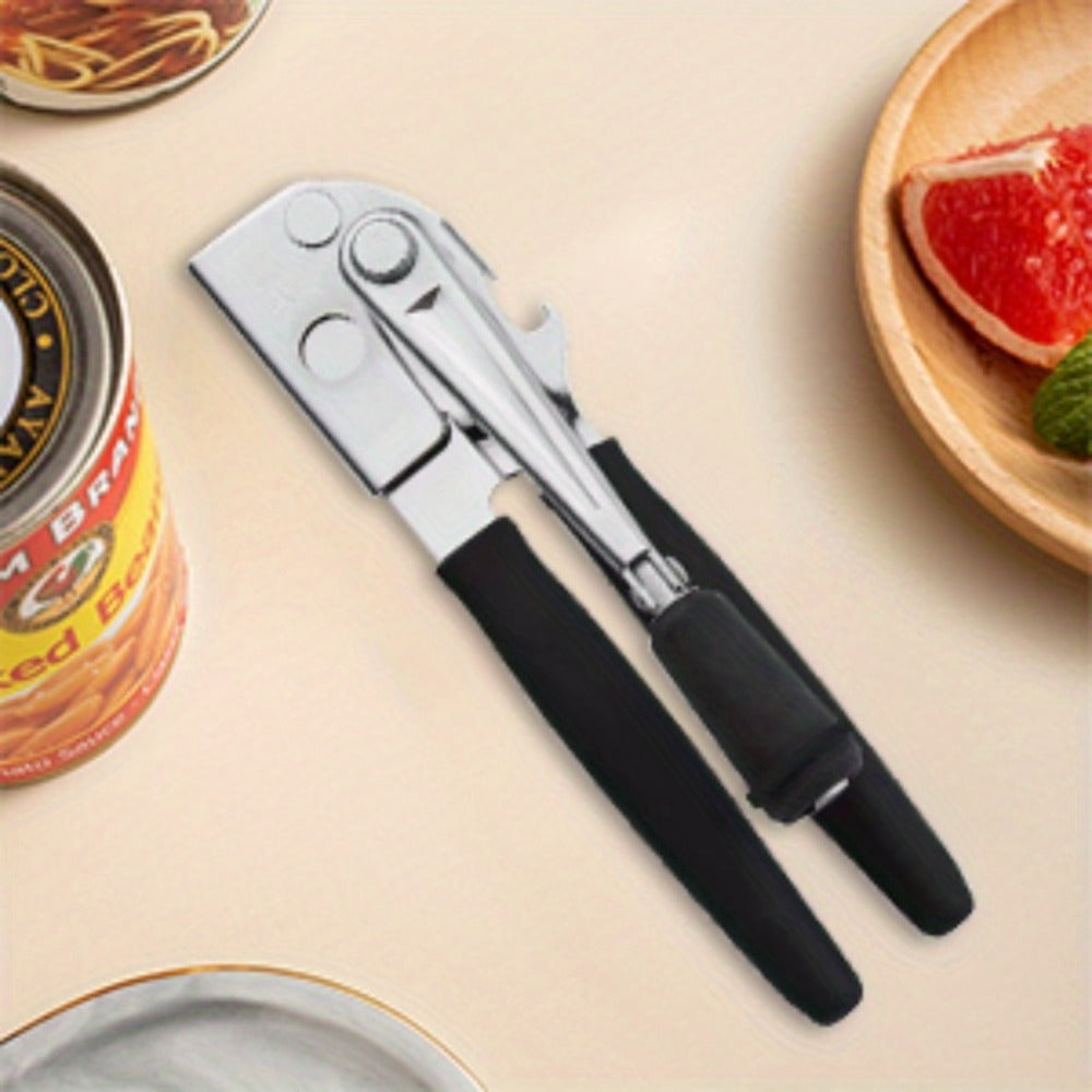 Heavy Duty Manual Can Opener Stainless Steel Commercial Grade with Non-Slip Ergonomic Handle Dual Can and Bottle Opener for Restaurant and Home Kitchen Use