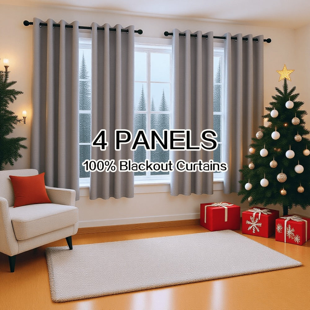 Blackout Curtains 4 Panels ¨C 100% Light Blocking Thermal Insulated Soundproof Privacy Window Curtains for Bedroom Living Room