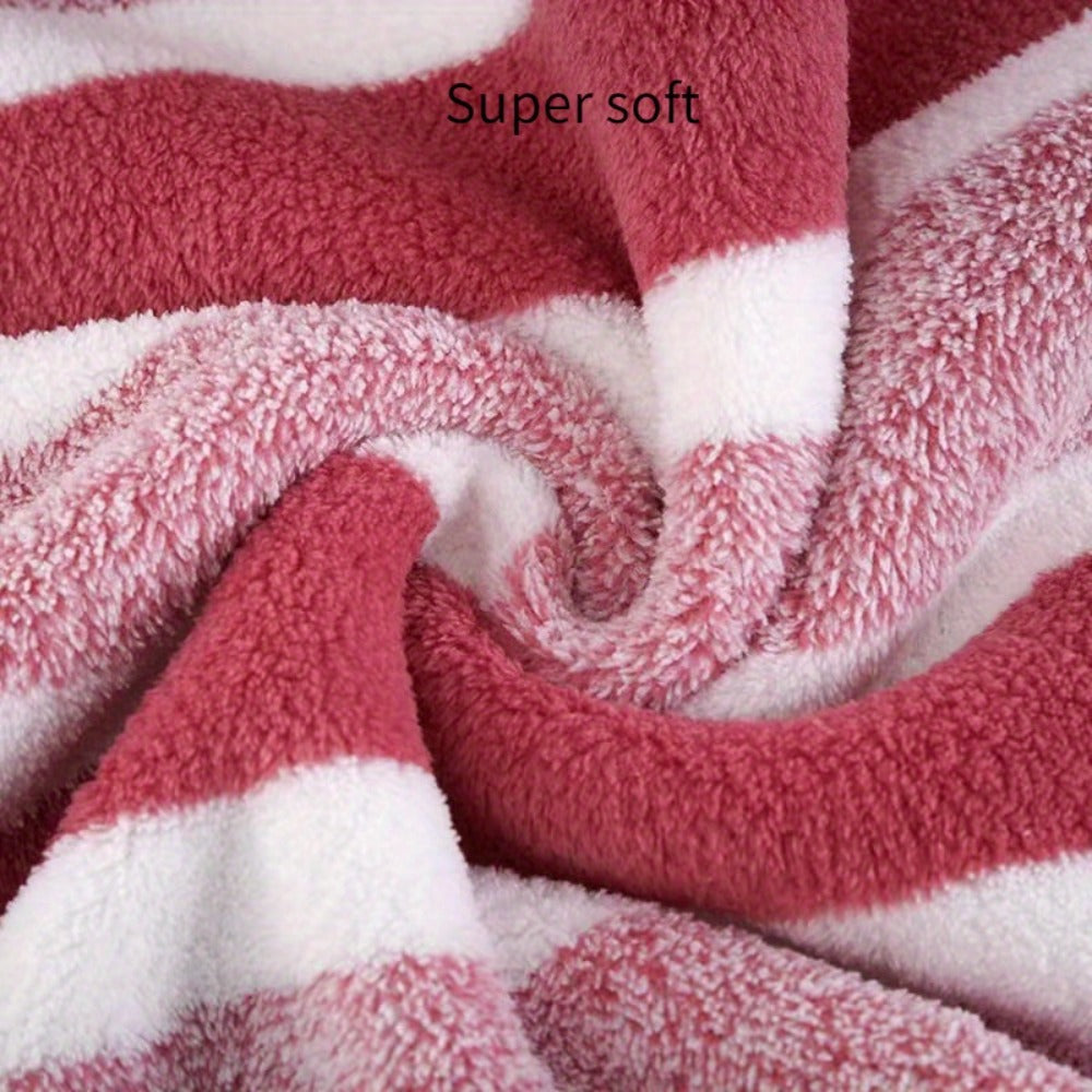 Hotel Towel Set 8 Piece No Hair Loss 280GSM - Five Star Standard Two-Color Striped Super Soft High Absorbency | 2 Bath Towels 2 Face Towels 4 Hand Towels | Grey Red Green | Home Bathroom Spa Gift