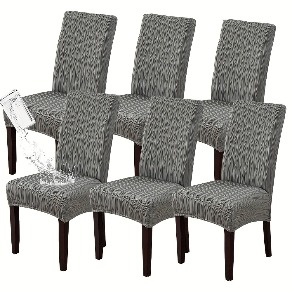 Dining Chair Covers Stretch Slipcovers Set of 4 or 6, Stain Resistant Removable Washable Chair Protector for Home Kitchen Restaurant Wedding, Spandex Jacquard Fabric, 7 Colors Available