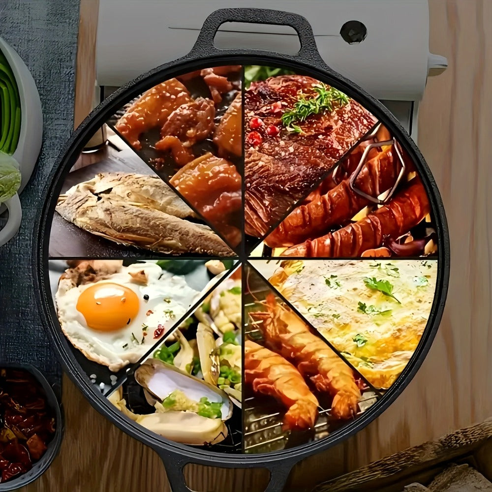 Cast Iron Frying Pan Non-Stick 11 Inch 28cm ¨C Rust-Proof Anti-Deformation Even Heating | Oven & Induction Safe Skillet for Pizza Barbecue & Camping | Durable Cast Iron Pan Single or 2-Pack