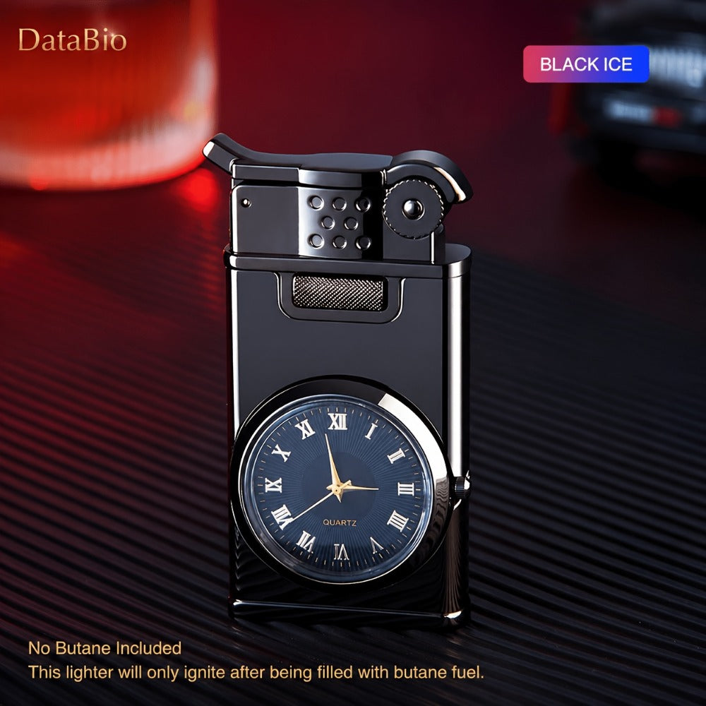 Metal Quartz Dial Double Flame Torch Lighter Windproof Refillable - Adjustable Flame, Open Fire | High-End Gift for Men & Women | 2 Colors | Butane Not Included