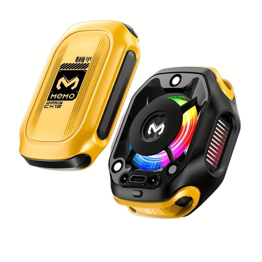 Phone Cooler Magnetic Semiconductor Cooling Fan with RGB LED Temperature Display Rechargeable Battery USB Type-C for Mobile Gaming TikTok Live Streaming iPhone Android