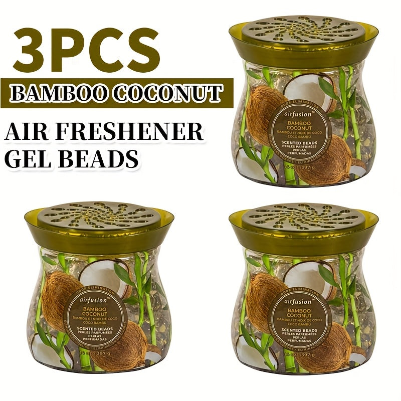 Air Freshener Scented Beads 3-Pack ¨C Long-Lasting Fragrance Beads, Multi-Purpose Odor Eliminator for Home, Car, Closet, Bathroom & Office, Essential Oil Aromatherapy, 6 Scents Available