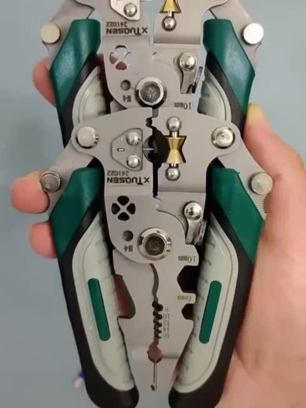 Wire Stripping Pliers 18-in-1 High Carbon Steel Foldable Ergonomic Electrician Tool Wire Stripper Cutter Crimper Puller for Home Electrical DIY Repair