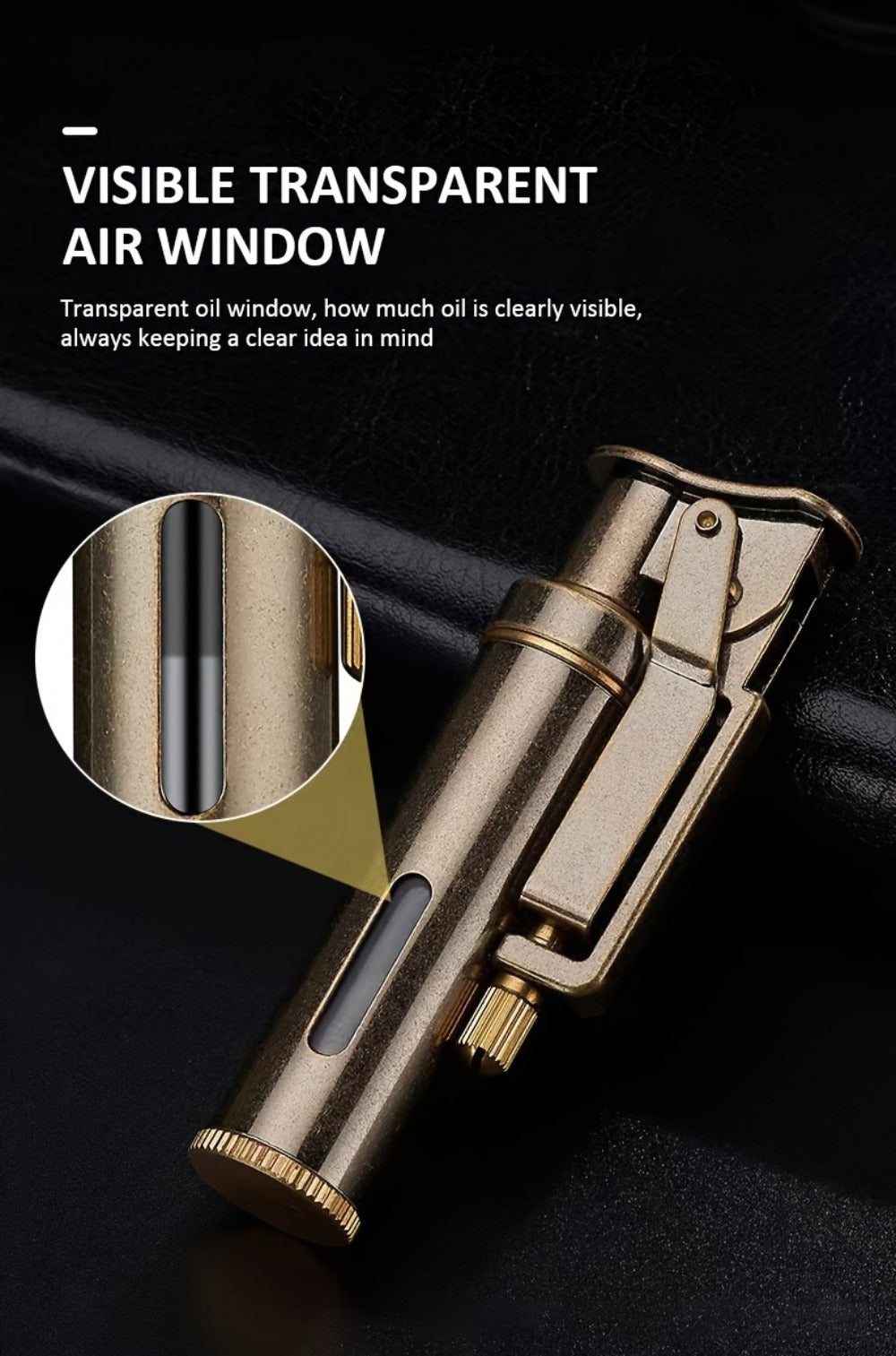 Retro Copper Kerosene Lighter ¨C Pure Copper Vintage Flip Top One-Click Ignition Lighter, Nostalgic Personality Design, Windproof Refillable Kerosene Lighter, Unique Gift for Men Friends (Kerosene Not Included)