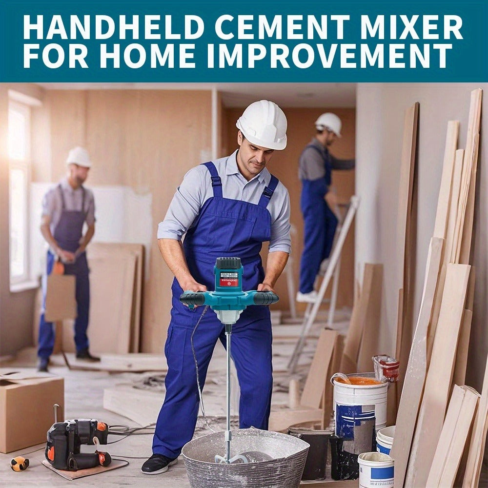 Electric Handheld Cement Mixer 2100W | 6-Speed Adjustable 800 RPM Mortar Mixer Drill for Mixing Paint, Cement, Mortar & Feed ¨C Heavy Duty Paddle Mixer Power Tool