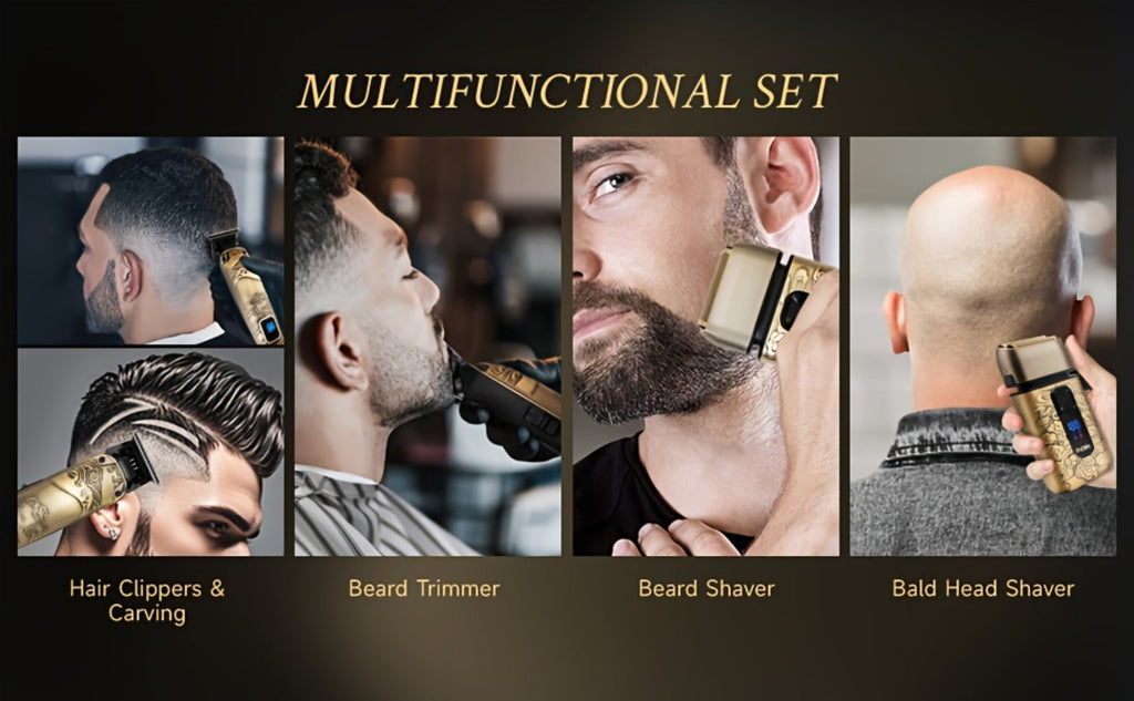 Foil Shaver for Men 2-in-1 Hair Clipper & Beard Trimmer Grooming Kit - Cordless Rechargeable Electric Razor for Face Mustache Bald Head, Shaver and Clipper Set, Gift for Father Husband Boyfriend