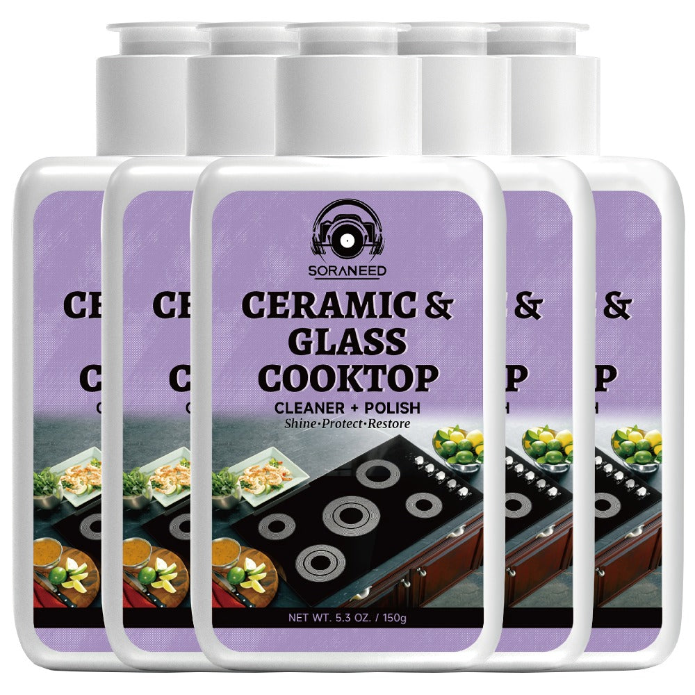 Ceramic Stovetop Cleaner Cream ¨C Heavy Duty Glass Stove Top Cleaning Paste, Removes Burnt-On Grease & Stains, Non-Scratch, Non-Toxic, No Harsh Fumes, Safe for Induction & Electric Cooktops