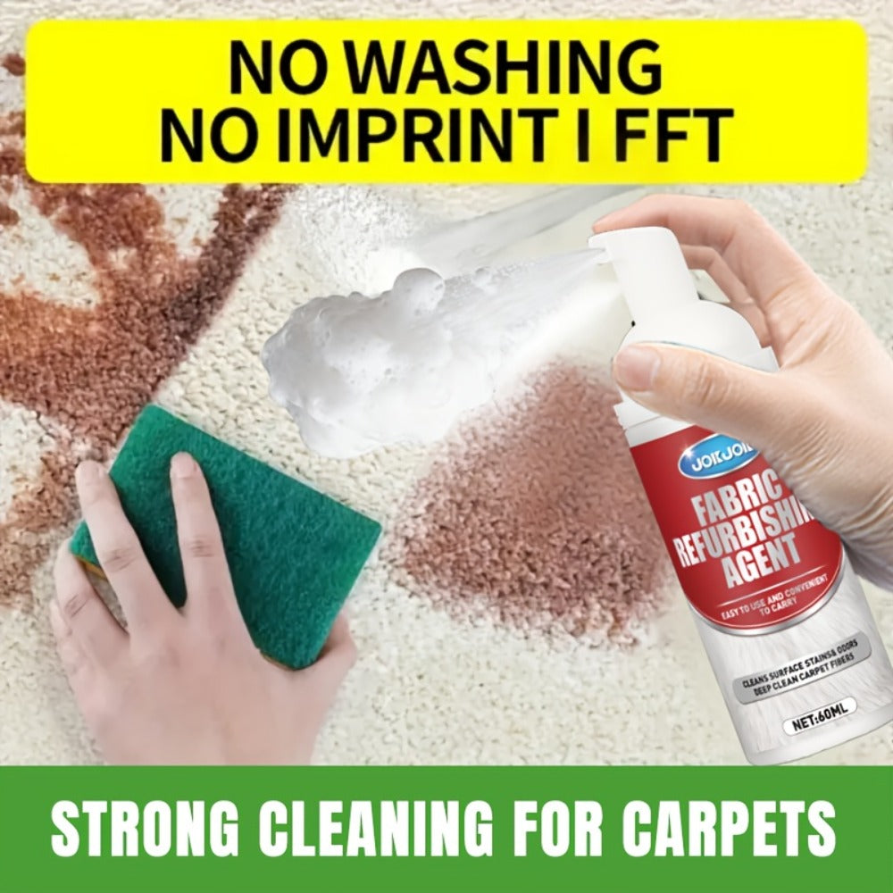Fabric & Upholstery Cleaner Spray 2.03oz with Towel ¨C Deep Stain Remover for Carpet, Sofa & Car Interior, Glycerin-Based Surfactant-Free Formula, Easy Spray Application for Home & Auto