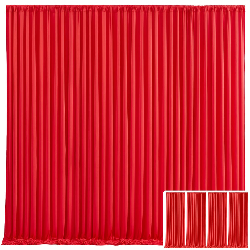 Blackout Backdrop Curtain 4 Pack 5x10 Ft - Heavyweight Nonwoven, Wrinkle-Resistant, Smooth Hanging for Wedding Birthday Baby Shower Party Photography Background Decoration