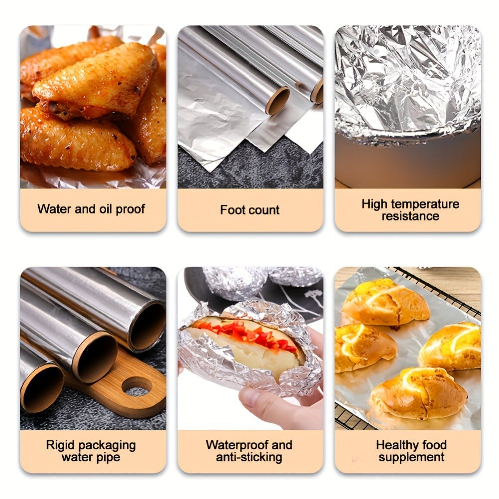 Aluminum Foil Rolls Heavy Duty ¨C Thick Tin Foil for Baking, Grilling, BBQ & Food Wrapping, Disposable Kitchen Foil for Restaurants & Home, Perfect for Camping, Corn, Hot Dogs & Sandwiches