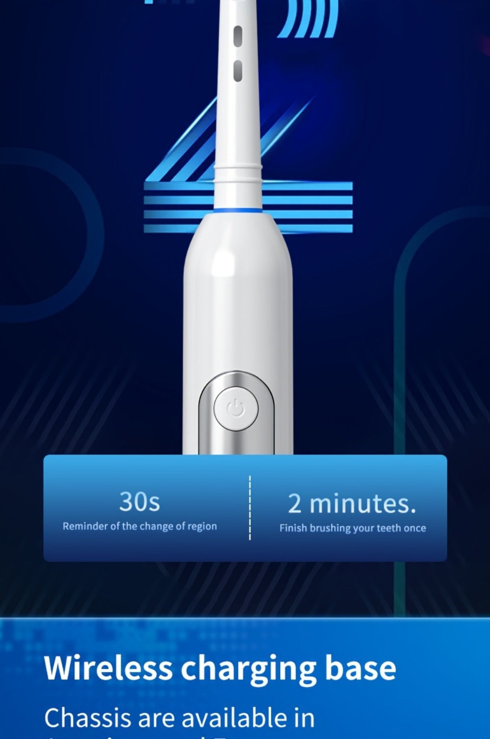 Electric Toothbrush with 3 Rotating Cleaning Modes - Induction Charging, 4 Replacement Brush Heads, Travel Case Included, Couples Toothbrush Set, Deep Plaque Removal, Holiday Gift, Black Purple Blue
