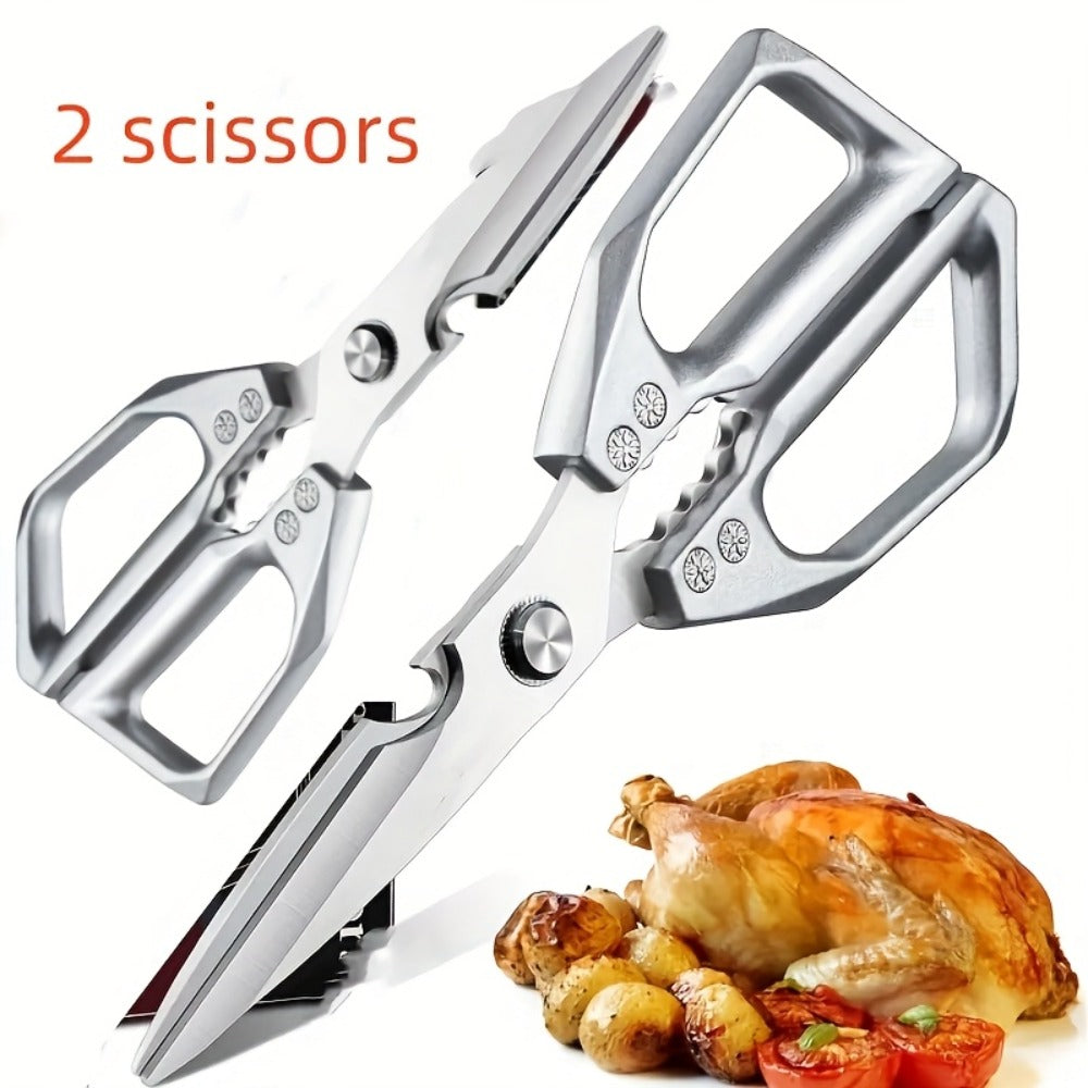 Professional Kitchen Scissors 304 Stainless Steel Heavy Duty Shears Ergonomic Multi-Purpose for Meat Bone Herbs Poultry Packaging Chef Daily Use
