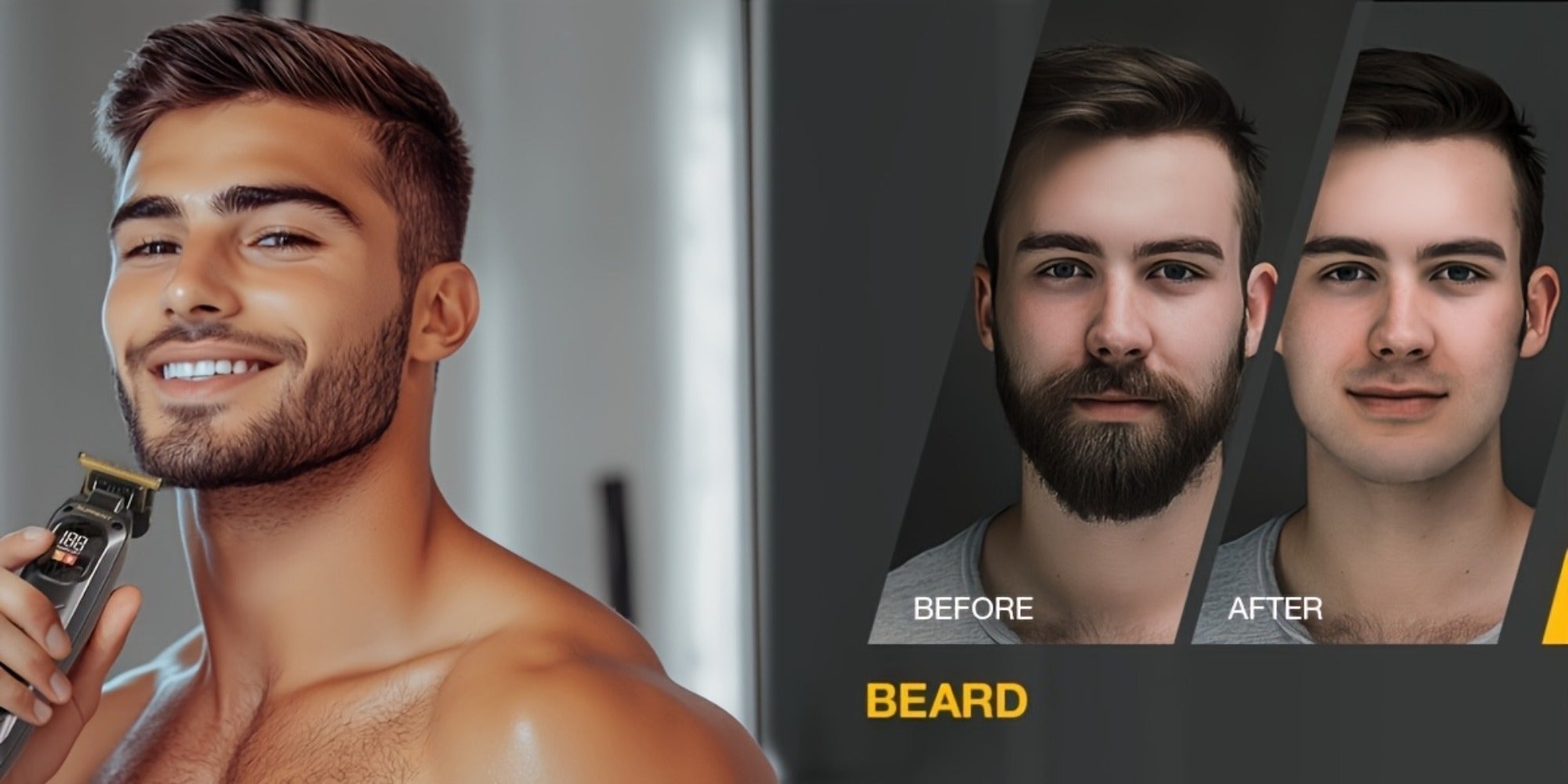Hair Clippers & Beard Trimmer Set for Men - SUPRENT Professional Cordless Grooming Kit with T-Blade Trimmer, 6000RPM Quiet Motor, LED Display, 6 Guide Combs, Type-C Charging, Home & Barber Use