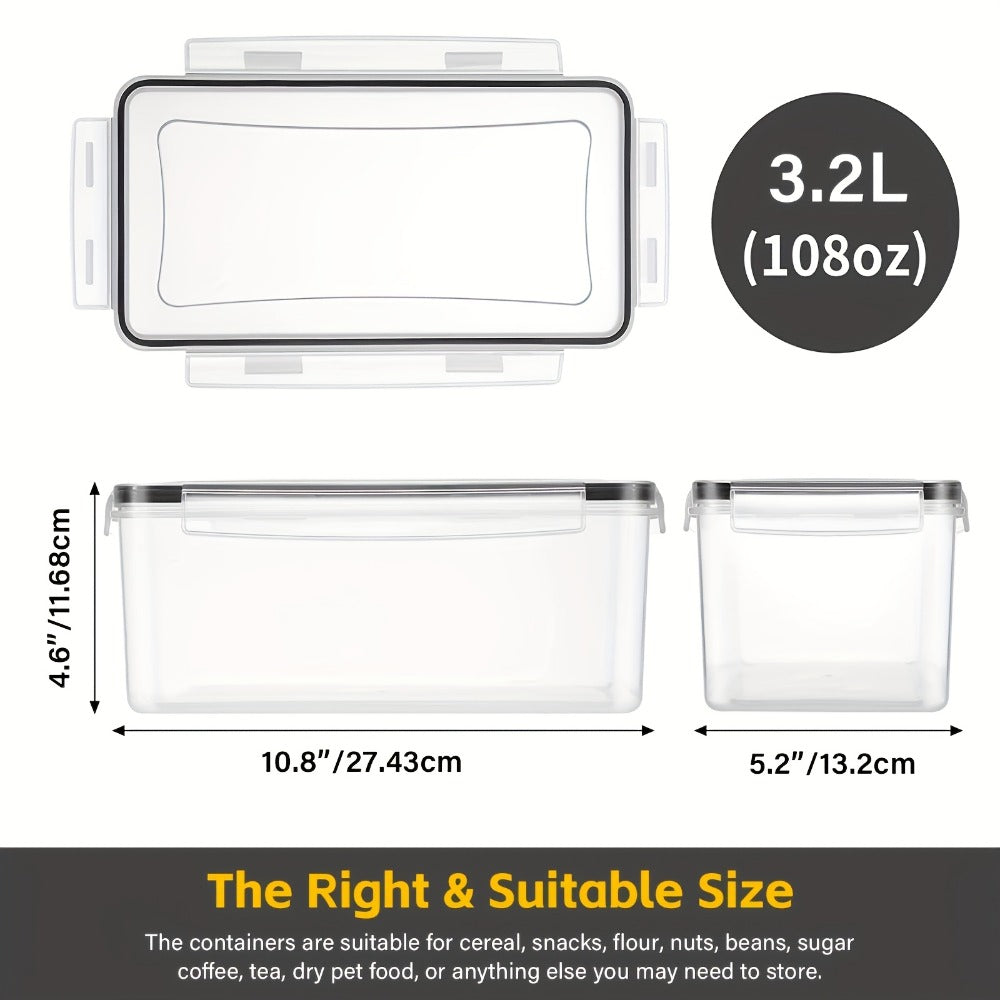4-Pack Airtight Food Storage Containers with Lids 108oz BPA Free Kitchen Pantry Organizer Set with Spoons Pen Labels
