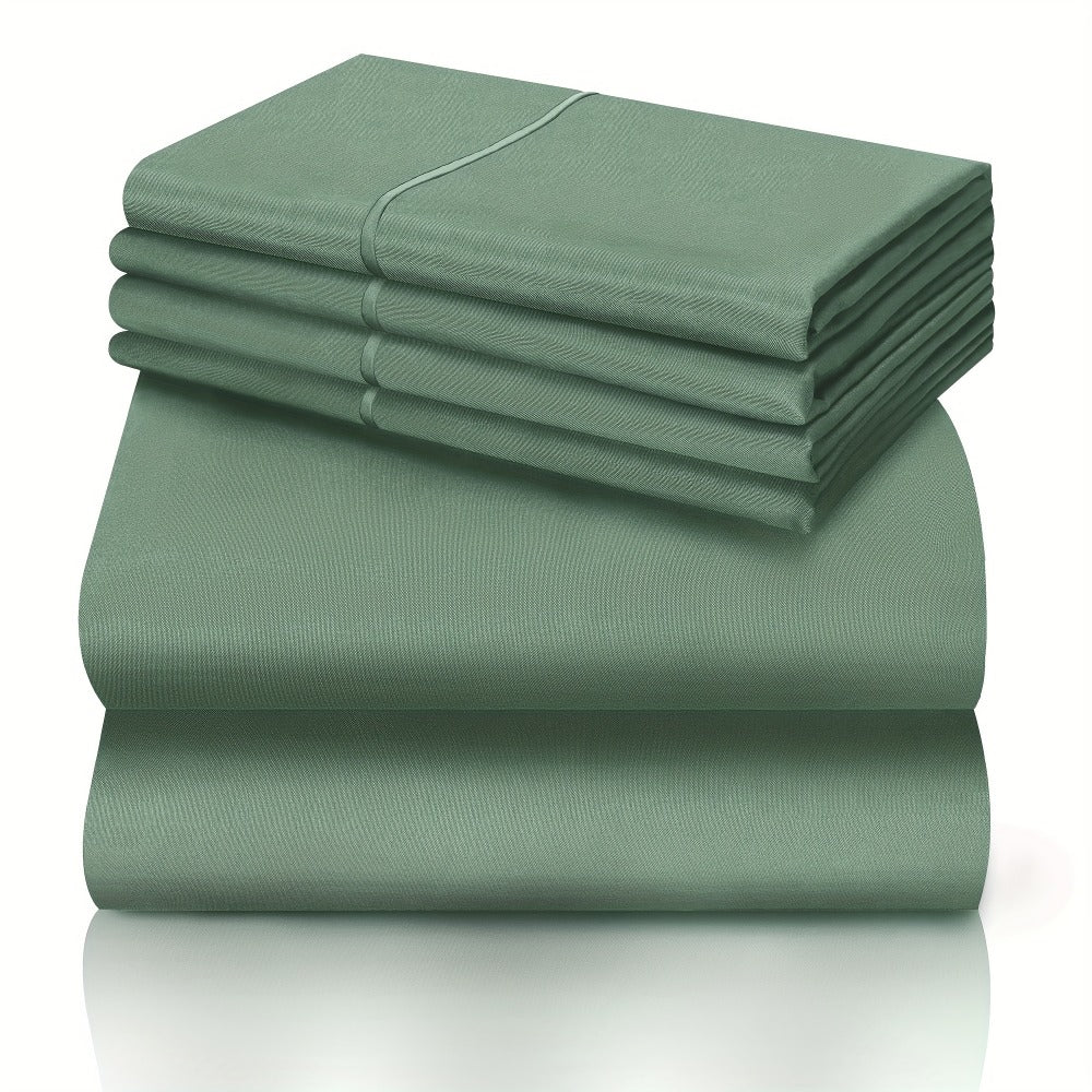 California King Sheet Set 6-Piece Breathable Cooling Bed Sheets Ultra-Soft Hotel Luxury Microfiber 18 Inch Deep Pocket Wrinkle Fade Resistant Flat Sheet Fitted Sheet 4 Pillowcases Multiple Colors