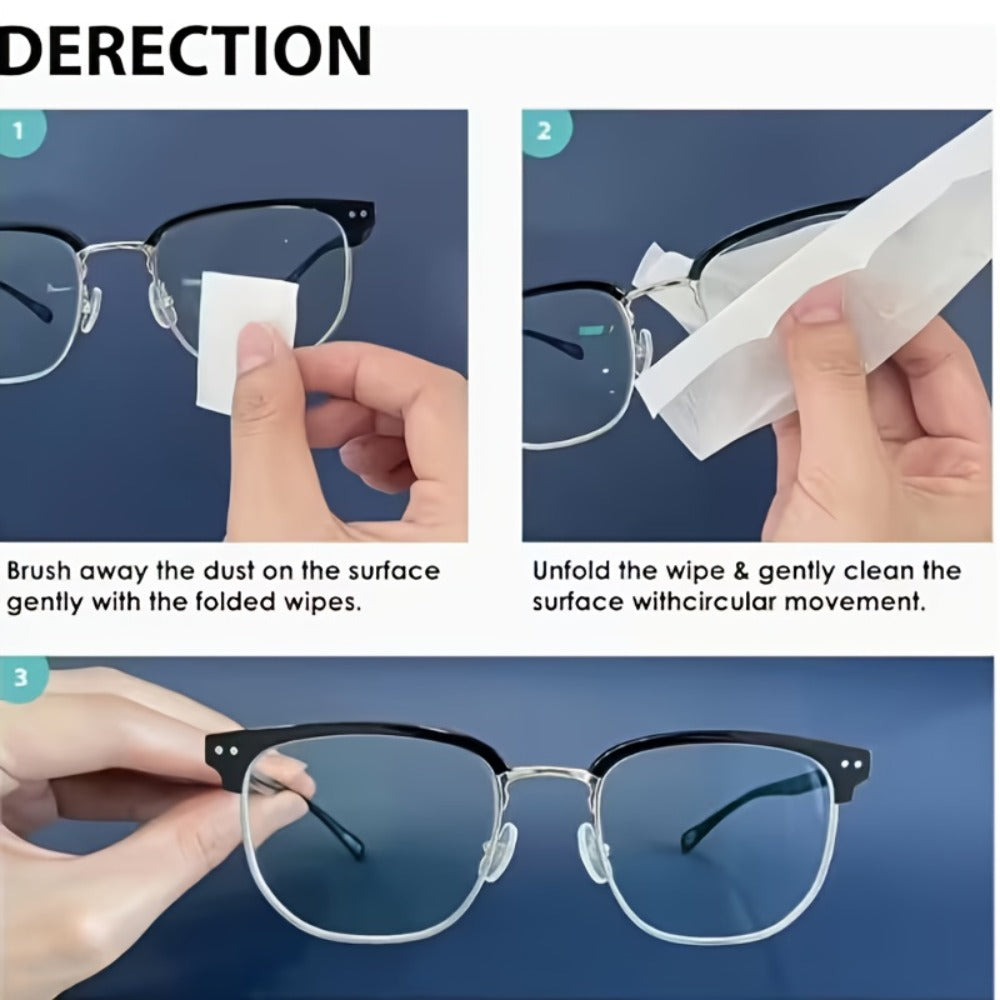 Lens Wipes Pre-Moistened 500 Count - Individually Wrapped Eyeglass Cleaning Wipes Scratch-Free Streak-Free for Glasses Sunglasses Camera Lenses Phone Screens Optical Cleaner Wipes Bulk Pack