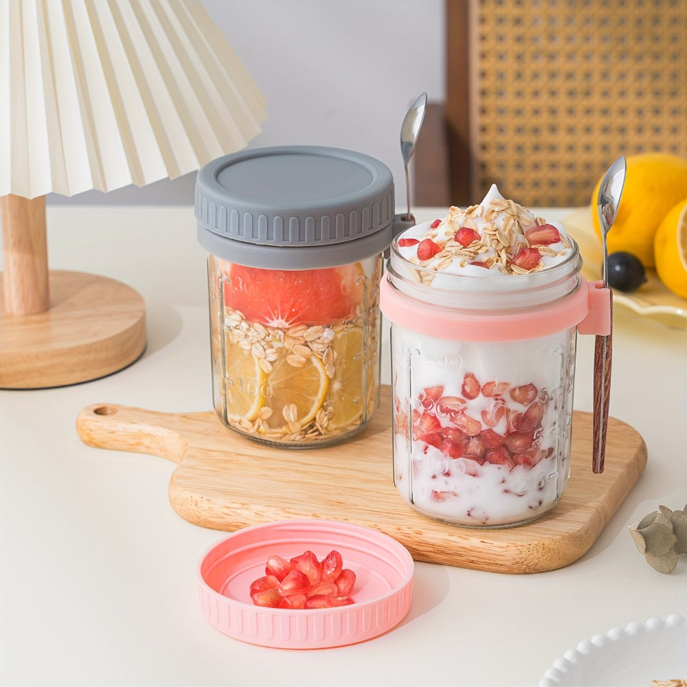 Overnight Oats Cups with Flip-Top Lids Meal Prep Jars Portable Containers for Cereal Yogurt Smoothies On-the-Go Meals Set of 4 or 6 Packs