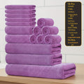 Coral Fleece Bath Towel Set 16 Piece 300GSM - Extra Large Bath Towel Washcloths Square Towels Soft Absorbent Quick Dry | 11 Colors | Hotel Home Travel Spa Gift Complete Bathroom Towel Collection