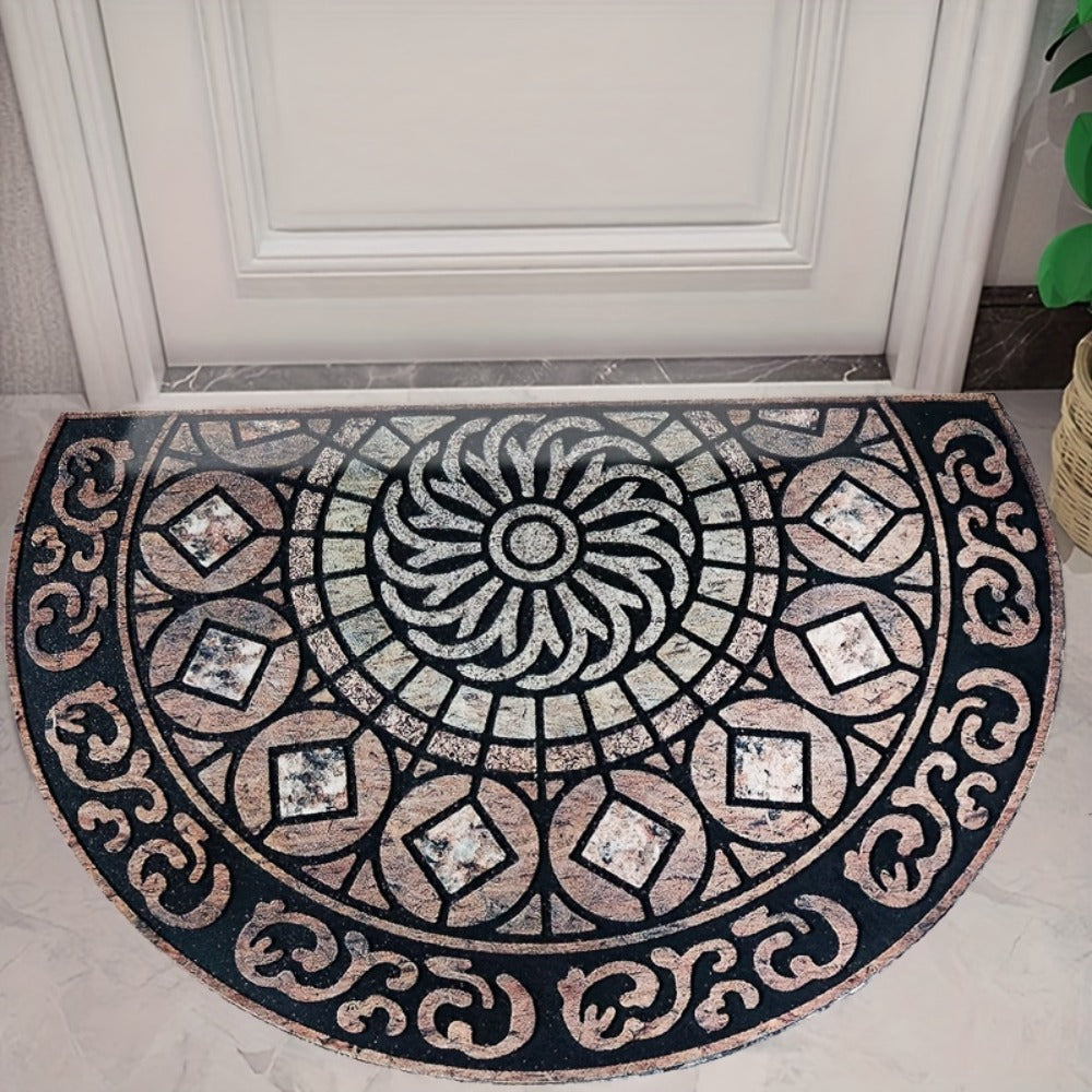 Outdoor Door Mat Heavy Duty Non-Slip Welcome Mat for Front Door Entrance Patio Porch, Durable Low-Profile Rug, Multiple Colors & Sizes, Light Blue Brown Dark Blue Gray Rainbow