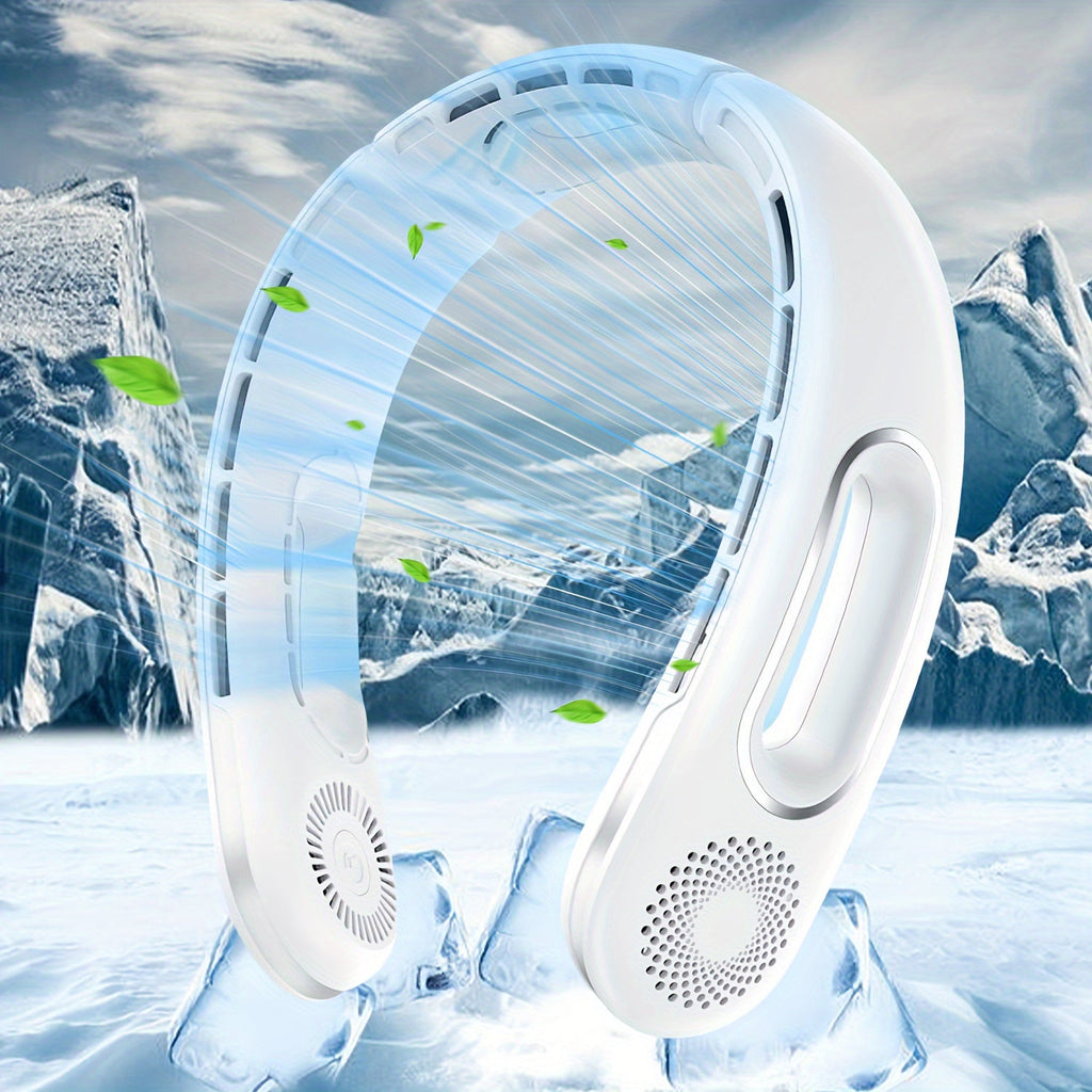 Neck Fan Portable Bladeless 360¡ã Cooling, 16-Hour Battery Life, 4 Speed Settings, USB Rechargeable Hands-Free Wearable Personal Fan for Women and Men, Travel, Office, Outdoor, Camping and Stocking Stuffer