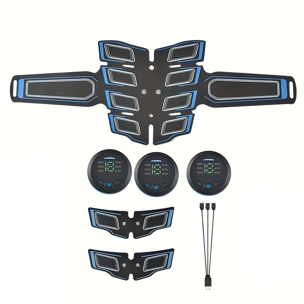 EMS Muscle Stimulator Belt ¨C TENS Body Massager for Muscle Toning, Pain Relief & Full Body Relaxation | Adjustable Modes, USB Charging, Fitness Shaper for Home Gym Use