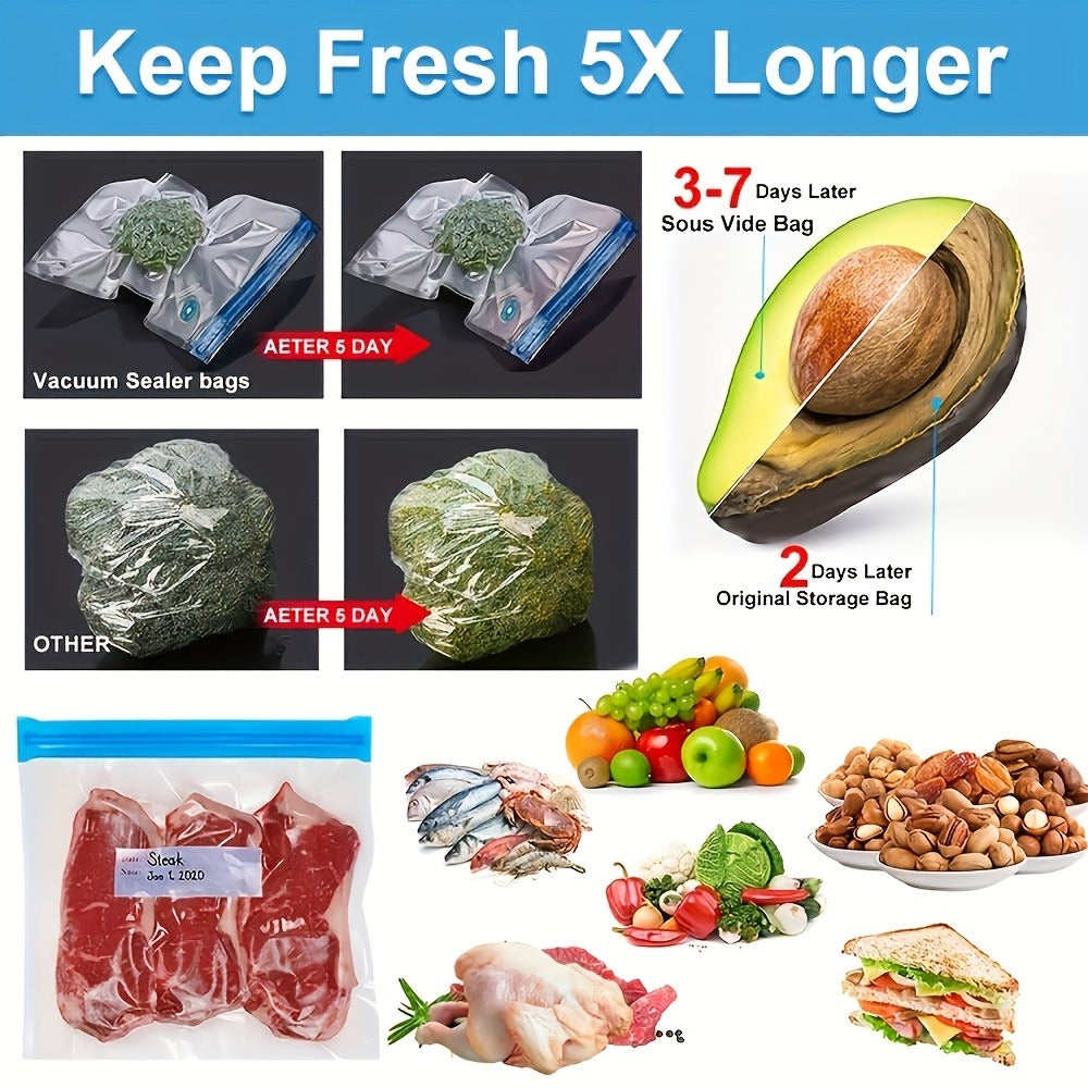 Handheld Vacuum Sealer Machine for Food Storage Portable Food Vacuum Preservation Device with 15 or 30 Vacuum Bags ¨C Powerful Compact Vacuum Sealing Machine for Freshness