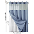 Waffle Shower Curtain with Liner Set Hookless Snap-In Double Layer Polyester Fabric Waterproof Easy Clean for Bathroom Hotel Home Decor